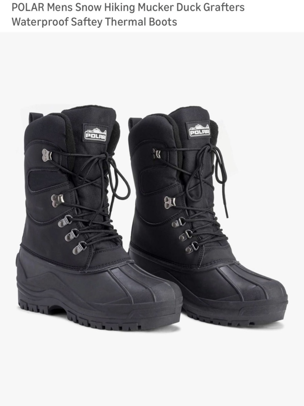 Men’s Black Waterproof Snow Hiking Boots